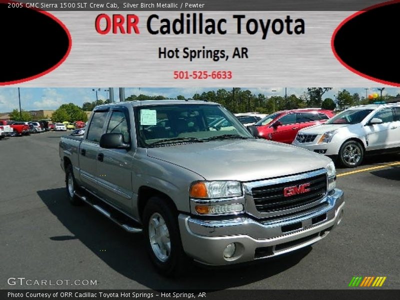Silver Birch Metallic / Pewter 2005 GMC Sierra 1500 SLT Crew Cab