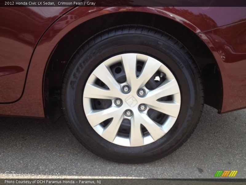 Crimson Pearl / Gray 2012 Honda Civic LX Sedan