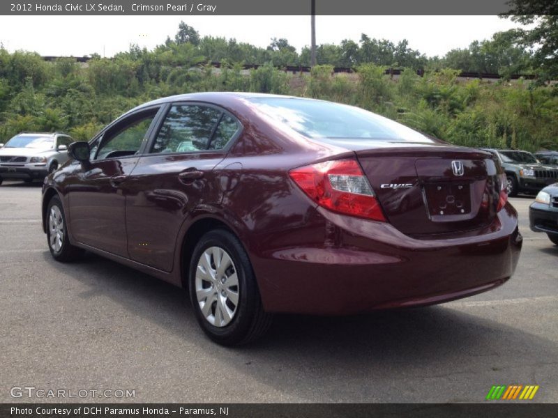 Crimson Pearl / Gray 2012 Honda Civic LX Sedan