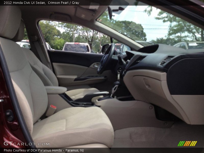 Crimson Pearl / Gray 2012 Honda Civic LX Sedan