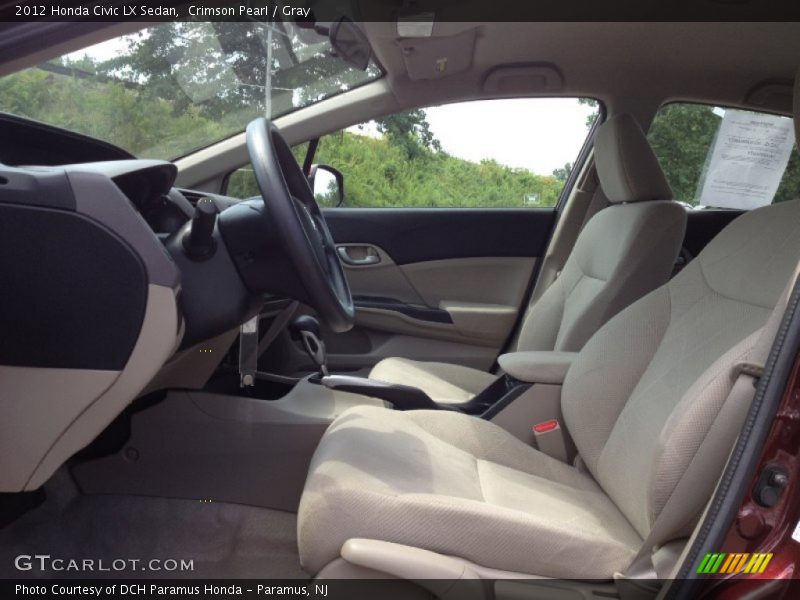 Crimson Pearl / Gray 2012 Honda Civic LX Sedan