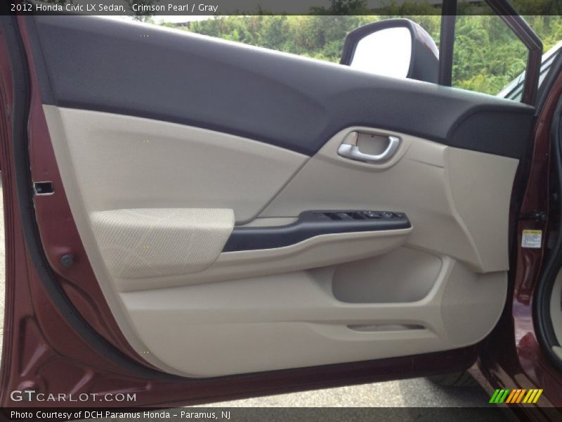 Crimson Pearl / Gray 2012 Honda Civic LX Sedan