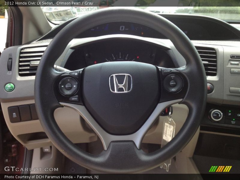 Crimson Pearl / Gray 2012 Honda Civic LX Sedan