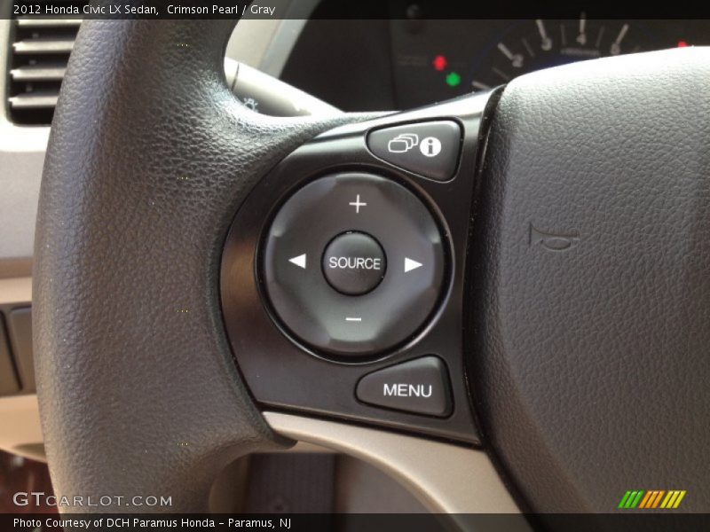 Crimson Pearl / Gray 2012 Honda Civic LX Sedan
