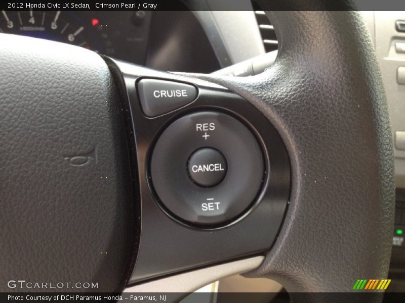 Crimson Pearl / Gray 2012 Honda Civic LX Sedan