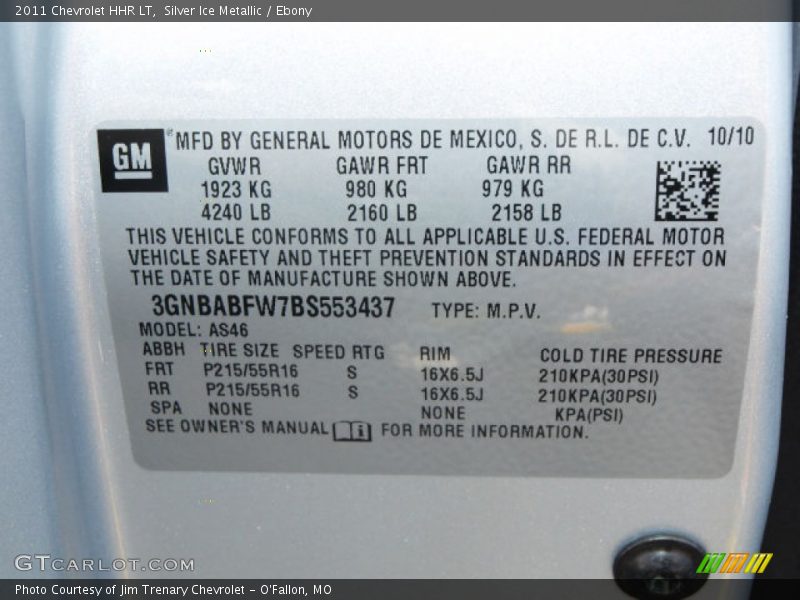 Silver Ice Metallic / Ebony 2011 Chevrolet HHR LT