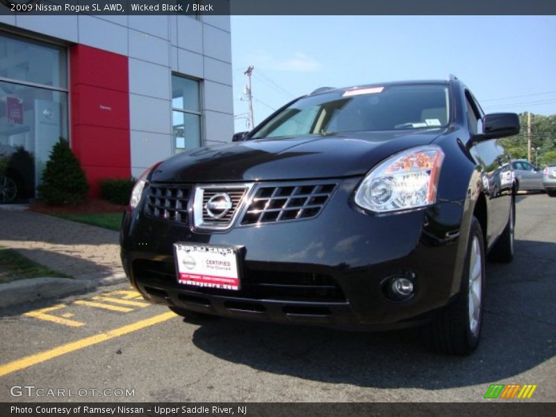 Wicked Black / Black 2009 Nissan Rogue SL AWD