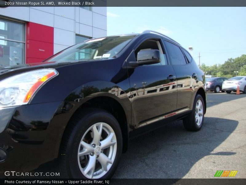 Wicked Black / Black 2009 Nissan Rogue SL AWD
