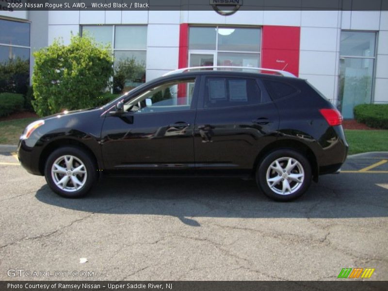 Wicked Black / Black 2009 Nissan Rogue SL AWD