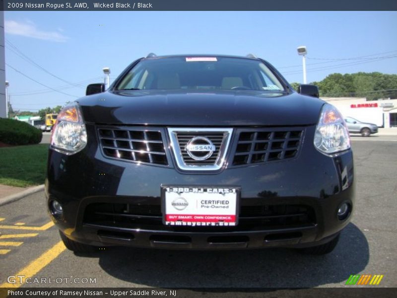 Wicked Black / Black 2009 Nissan Rogue SL AWD