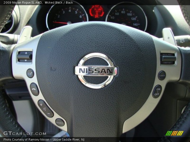 Wicked Black / Black 2009 Nissan Rogue SL AWD