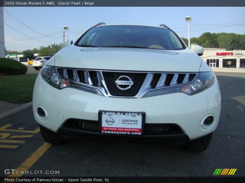 Glacier Pearl / Beige 2009 Nissan Murano S AWD