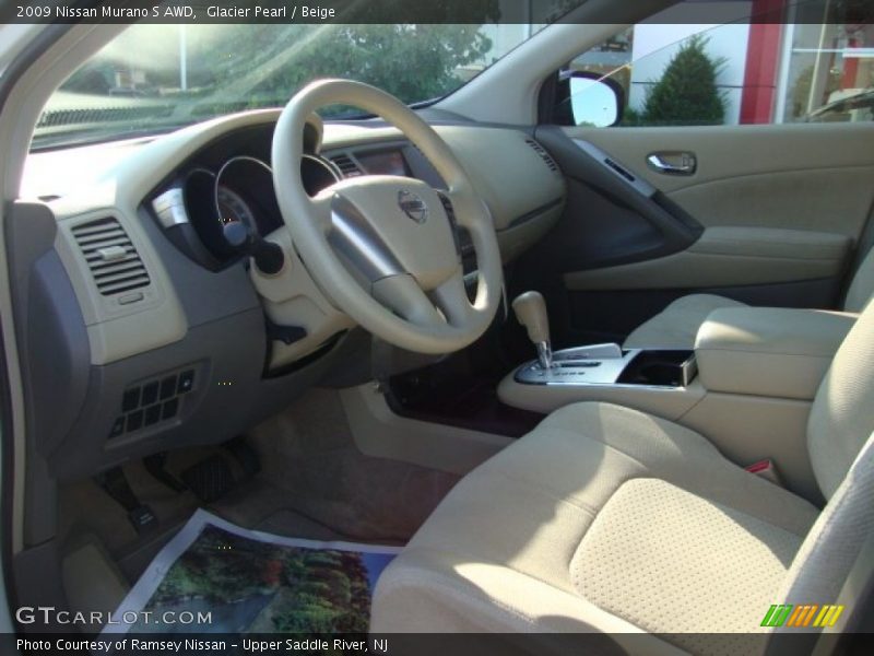 Glacier Pearl / Beige 2009 Nissan Murano S AWD