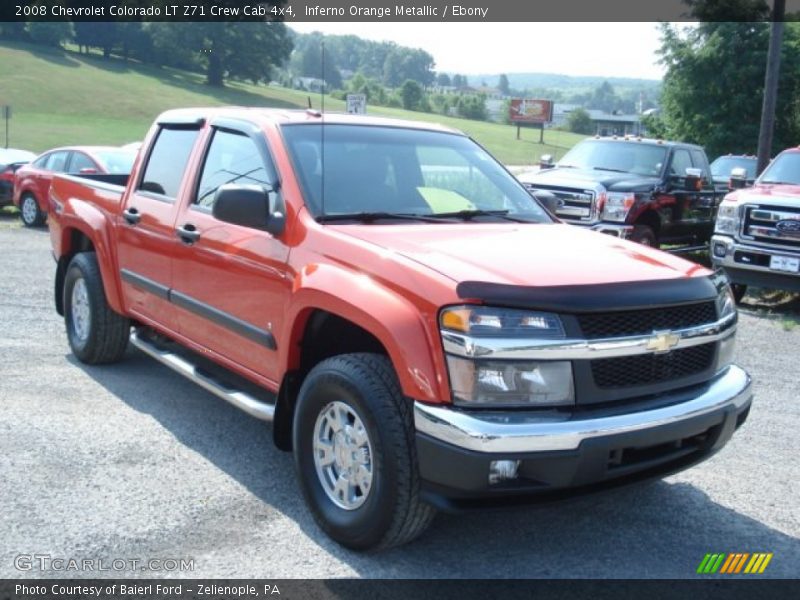 Inferno Orange Metallic / Ebony 2008 Chevrolet Colorado LT Z71 Crew Cab 4x4