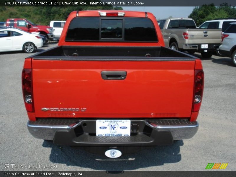 Inferno Orange Metallic / Ebony 2008 Chevrolet Colorado LT Z71 Crew Cab 4x4