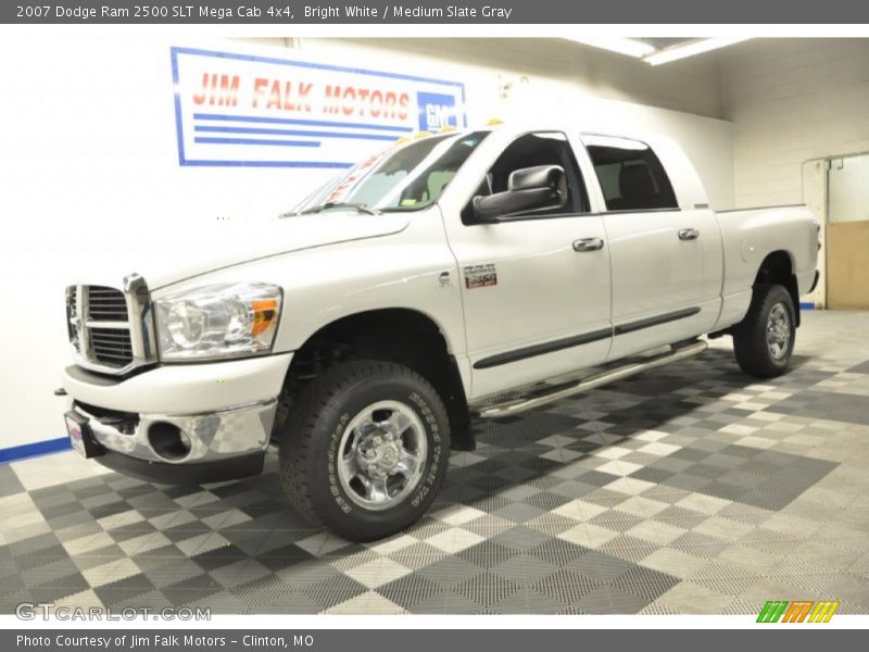 Bright White / Medium Slate Gray 2007 Dodge Ram 2500 SLT Mega Cab 4x4