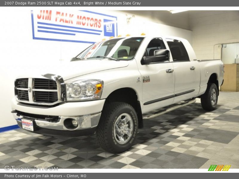 Bright White / Medium Slate Gray 2007 Dodge Ram 2500 SLT Mega Cab 4x4