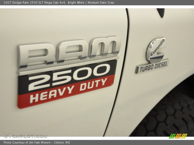 Bright White / Medium Slate Gray 2007 Dodge Ram 2500 SLT Mega Cab 4x4