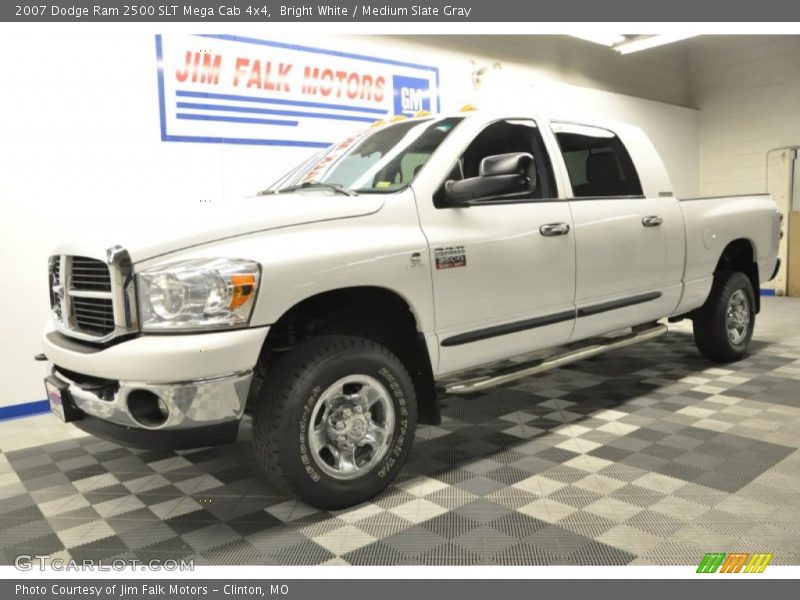 Bright White / Medium Slate Gray 2007 Dodge Ram 2500 SLT Mega Cab 4x4