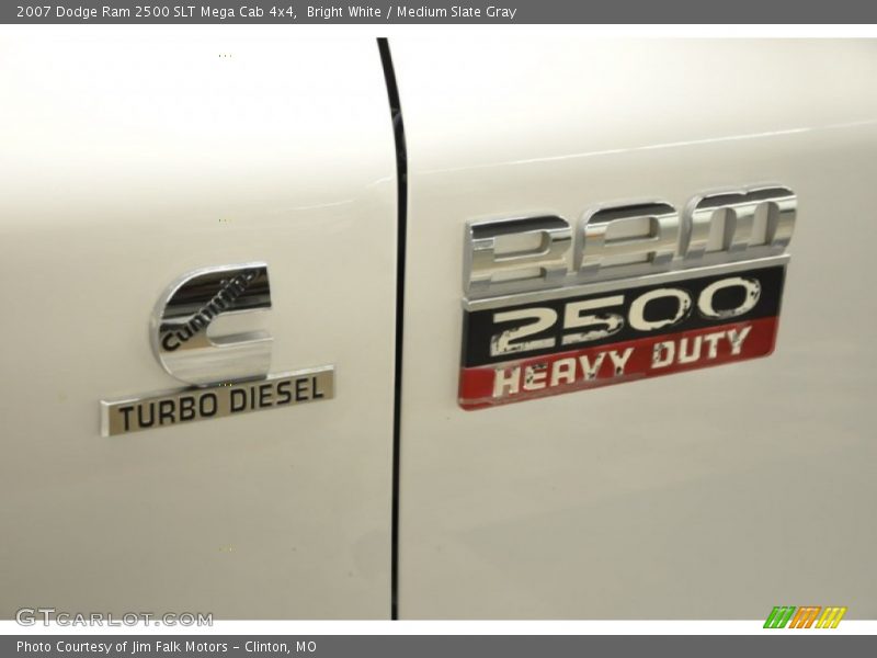 Bright White / Medium Slate Gray 2007 Dodge Ram 2500 SLT Mega Cab 4x4