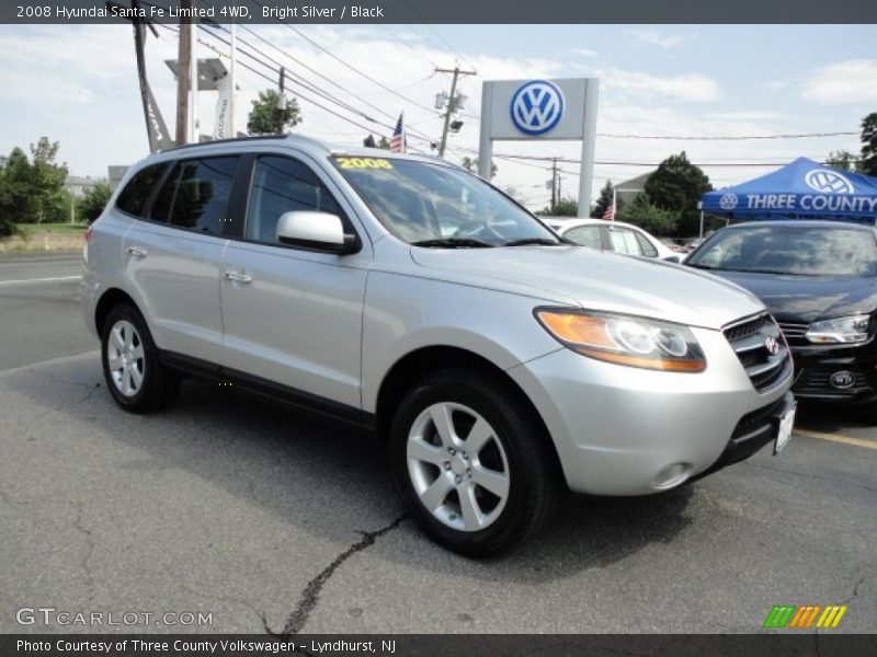 Bright Silver / Black 2008 Hyundai Santa Fe Limited 4WD