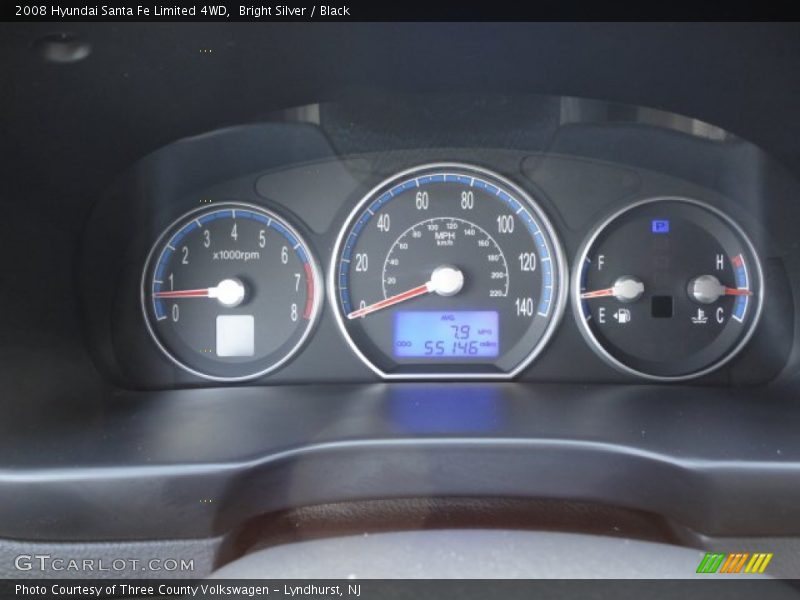 Bright Silver / Black 2008 Hyundai Santa Fe Limited 4WD