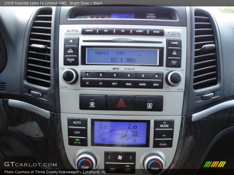 Bright Silver / Black 2008 Hyundai Santa Fe Limited 4WD