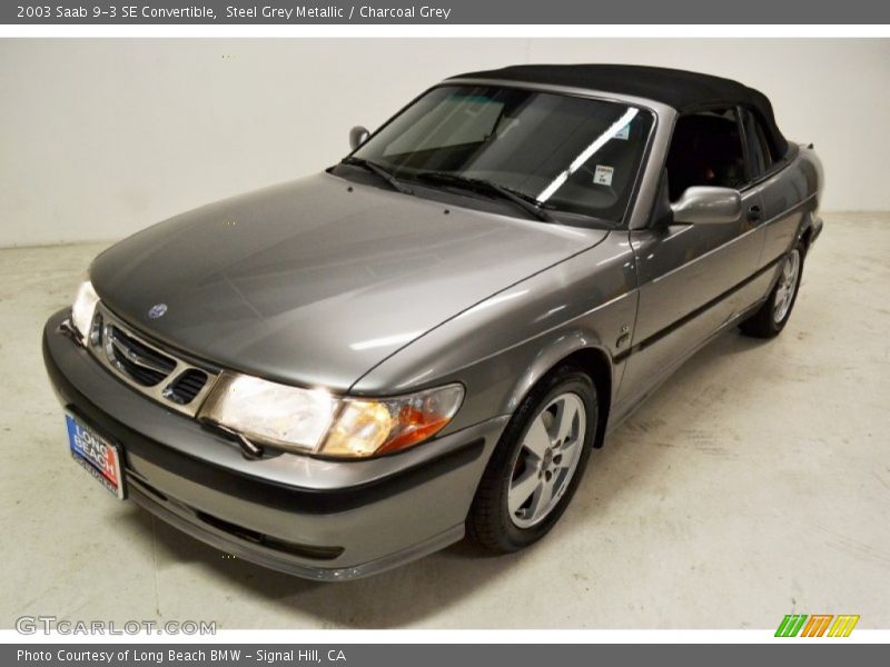Steel Grey Metallic / Charcoal Grey 2003 Saab 9-3 SE Convertible