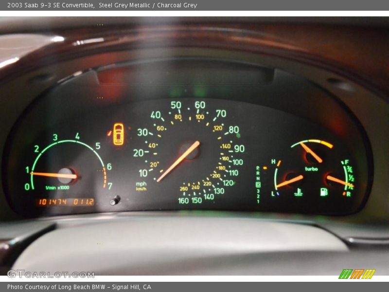 Steel Grey Metallic / Charcoal Grey 2003 Saab 9-3 SE Convertible