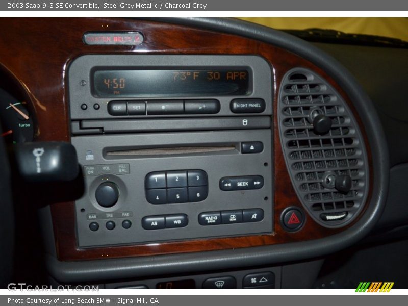 Steel Grey Metallic / Charcoal Grey 2003 Saab 9-3 SE Convertible