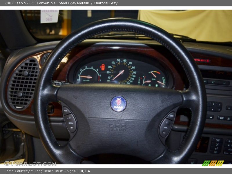 Steel Grey Metallic / Charcoal Grey 2003 Saab 9-3 SE Convertible