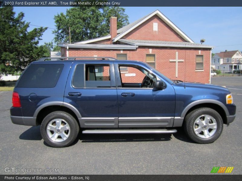 True Blue Metallic / Graphite Grey 2003 Ford Explorer XLT AWD