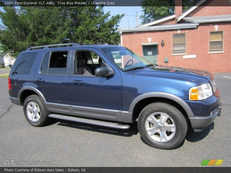 True Blue Metallic / Graphite Grey 2003 Ford Explorer XLT AWD