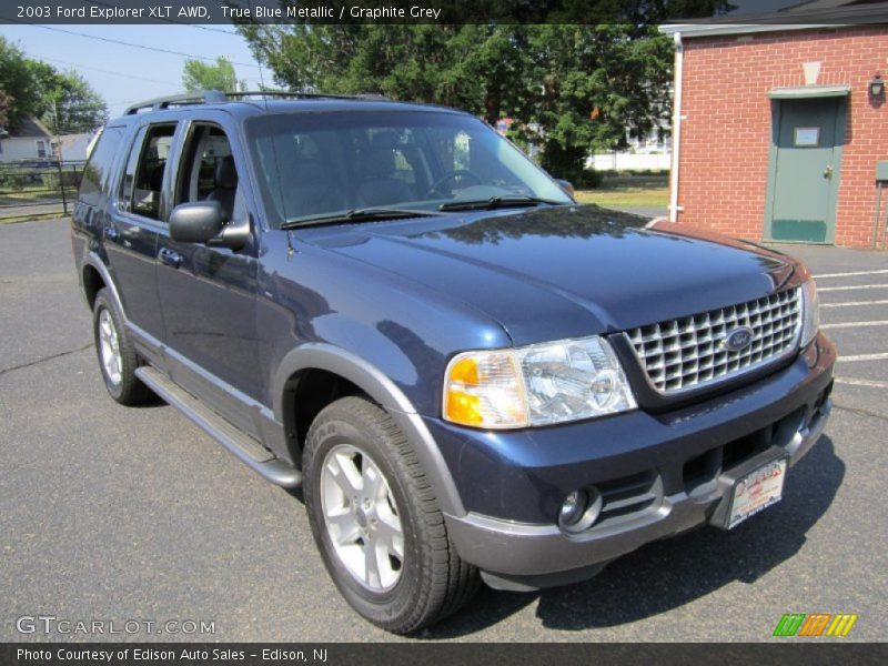 True Blue Metallic / Graphite Grey 2003 Ford Explorer XLT AWD