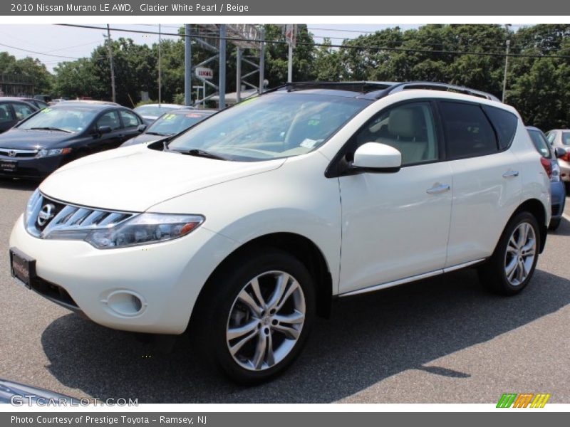 Glacier White Pearl / Beige 2010 Nissan Murano LE AWD