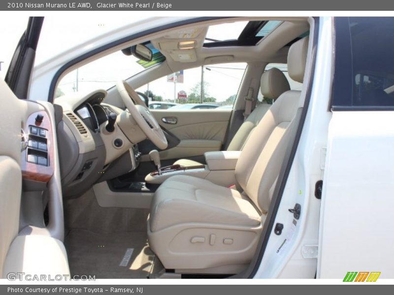 Glacier White Pearl / Beige 2010 Nissan Murano LE AWD