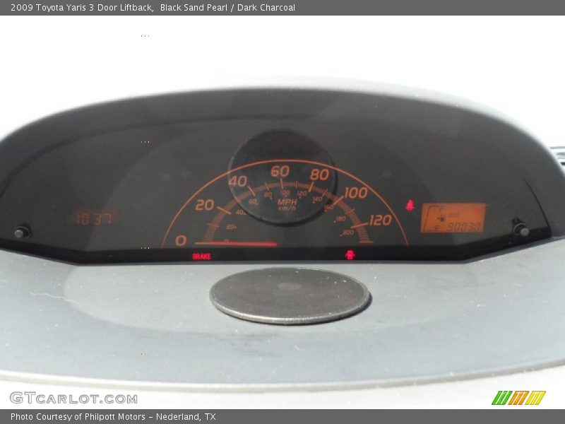 Black Sand Pearl / Dark Charcoal 2009 Toyota Yaris 3 Door Liftback