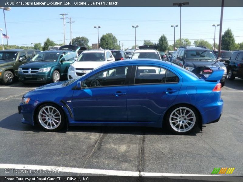 Octane Blue Pearl / Black 2008 Mitsubishi Lancer Evolution GSR