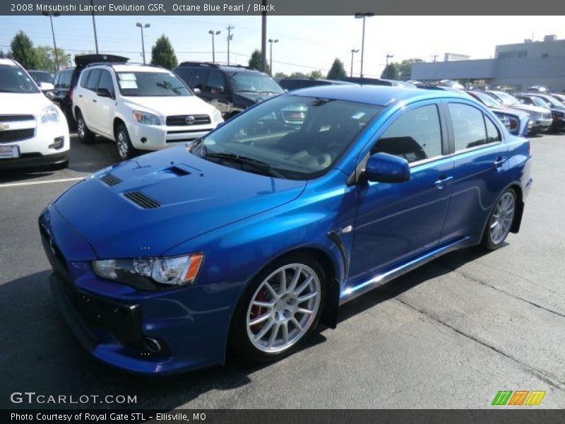 Octane Blue Pearl / Black 2008 Mitsubishi Lancer Evolution GSR