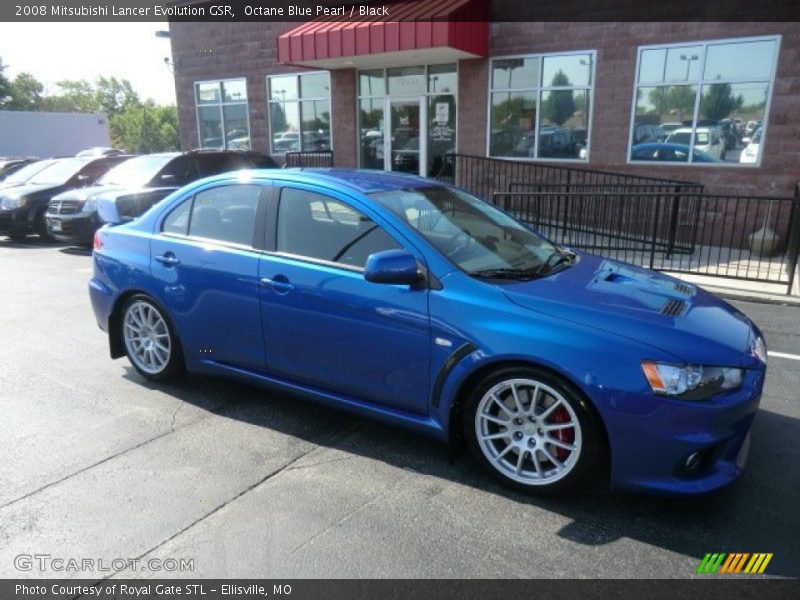 Octane Blue Pearl / Black 2008 Mitsubishi Lancer Evolution GSR