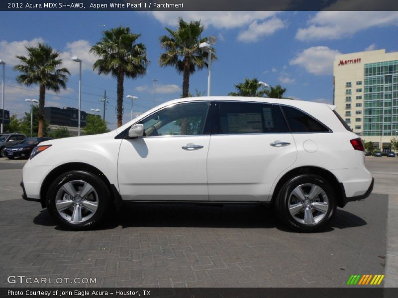 Aspen White Pearl II / Parchment 2012 Acura MDX SH-AWD