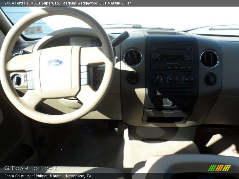 Medium Wedgewood Blue Metallic / Tan 2004 Ford F150 XLT SuperCab