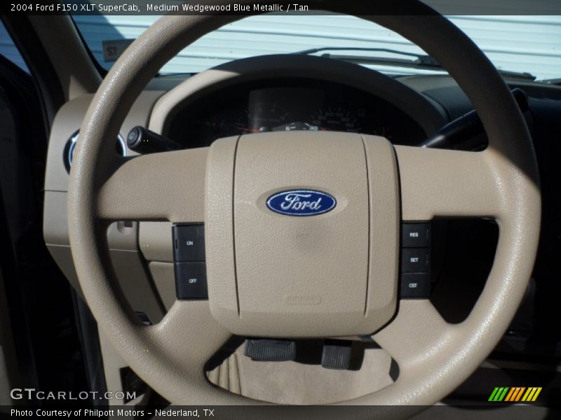 Medium Wedgewood Blue Metallic / Tan 2004 Ford F150 XLT SuperCab