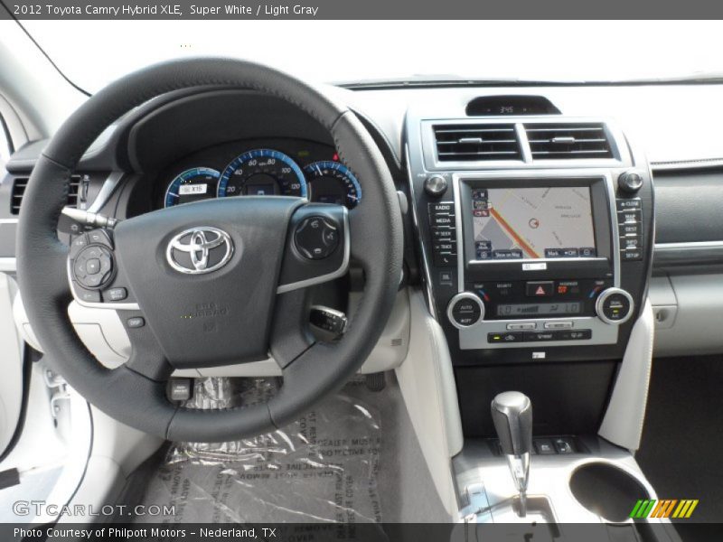 Super White / Light Gray 2012 Toyota Camry Hybrid XLE