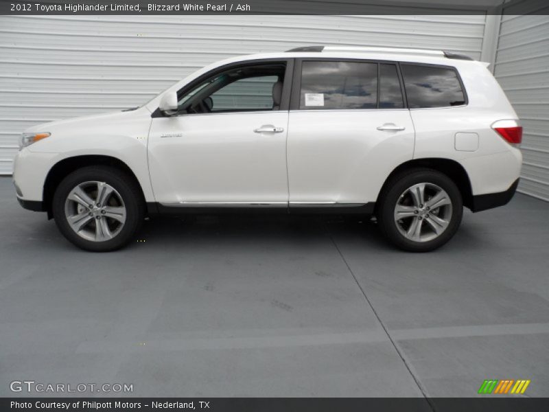 Blizzard White Pearl / Ash 2012 Toyota Highlander Limited