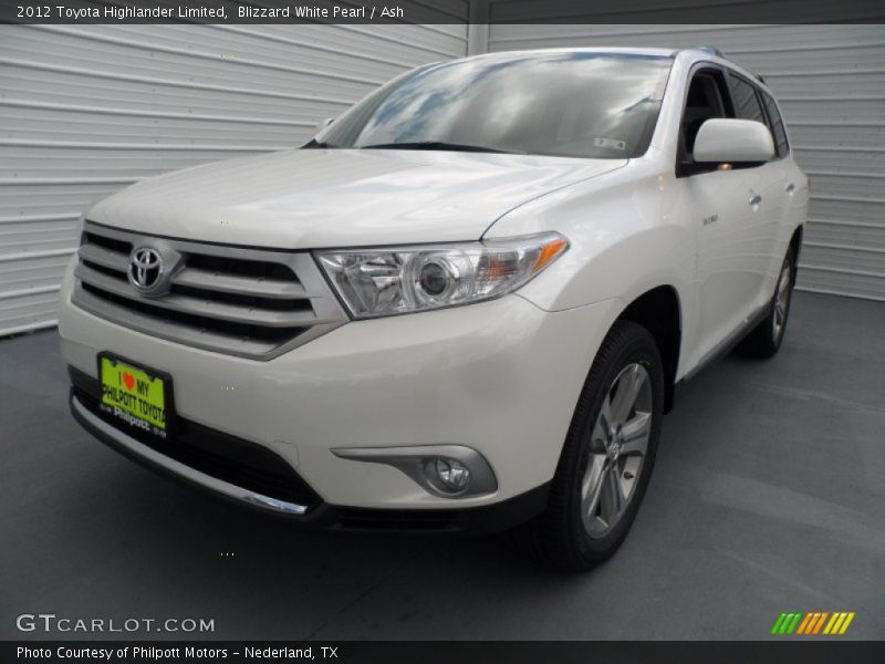 Blizzard White Pearl / Ash 2012 Toyota Highlander Limited