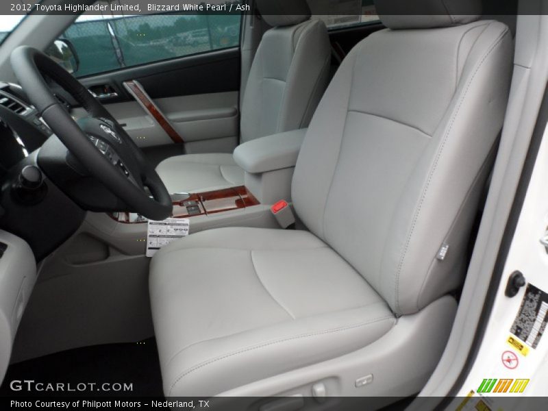 Blizzard White Pearl / Ash 2012 Toyota Highlander Limited