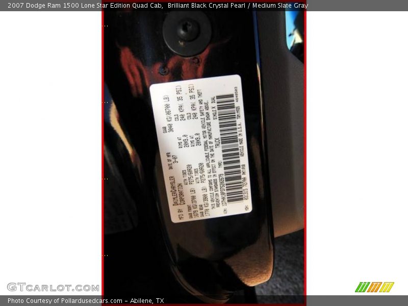 Brilliant Black Crystal Pearl / Medium Slate Gray 2007 Dodge Ram 1500 Lone Star Edition Quad Cab
