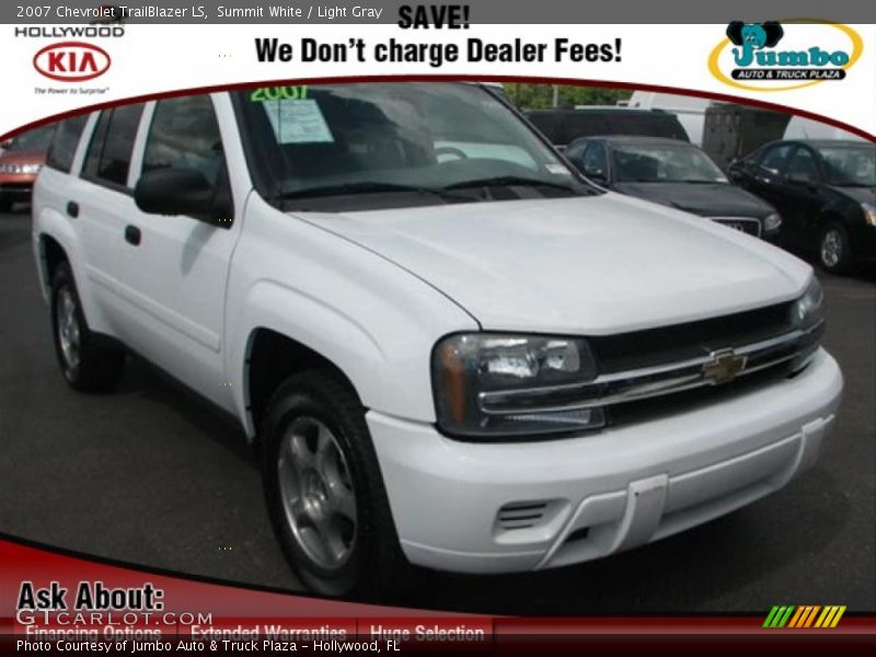 Summit White / Light Gray 2007 Chevrolet TrailBlazer LS