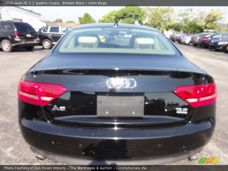 Brilliant Black / Linen Beige 2010 Audi A5 3.2 quattro Coupe